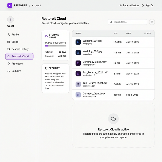 restoreit Cloud file storage