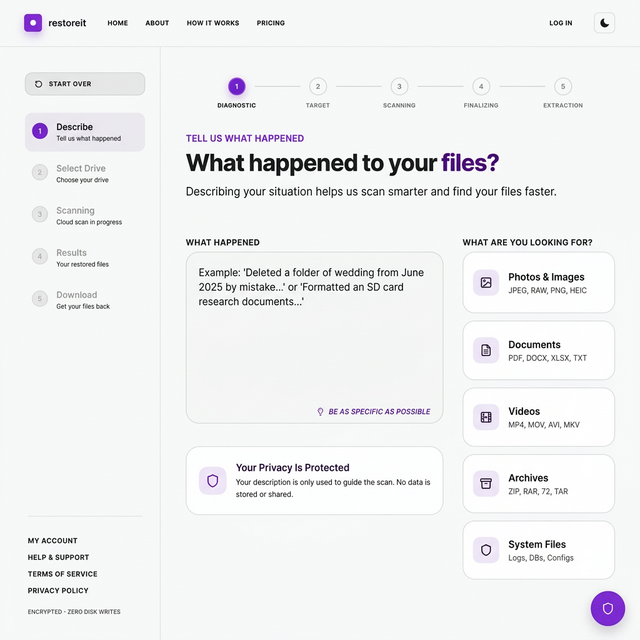 restoreit scan intake